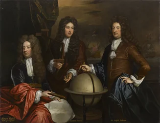 Un triple portrait de Thomas Phillips, John Benbow et Sir Ralph Delavall
